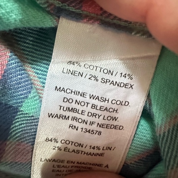 Vineyard Vines Slim Fit second wind Murray Large Capri Blue plaid Linen cotton - Picture 4 of 7